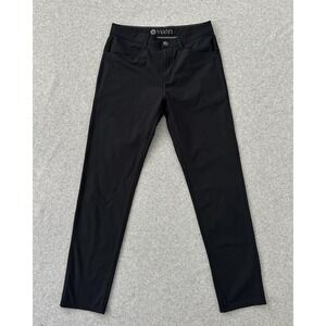 Vuori Pants Mens 30 Black Meta Pant Slim Stretch Travel Golf Zip Pocket Chino